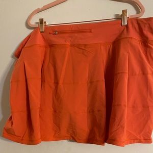 Coral Orange Lululemon Pace Rival Skirt *Long